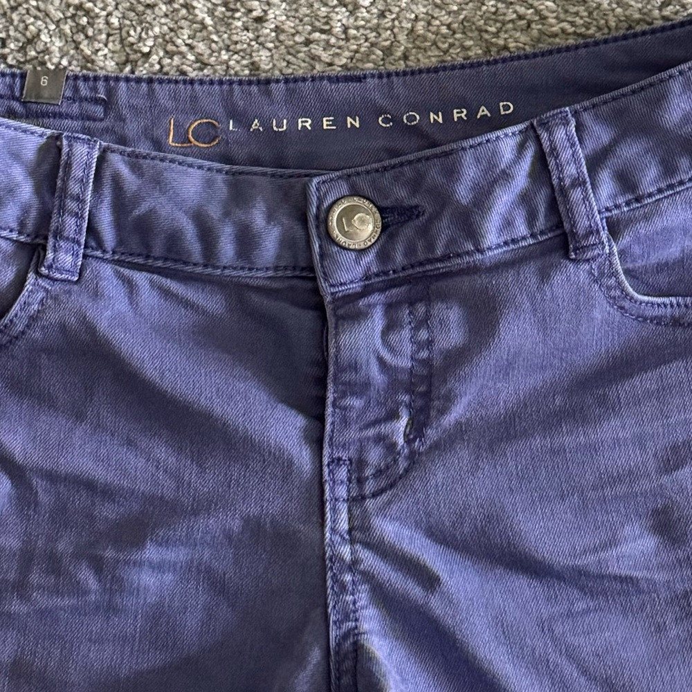 LC Lauren Conrad Women's Violet Jean Shorts - Picture 2 of 5